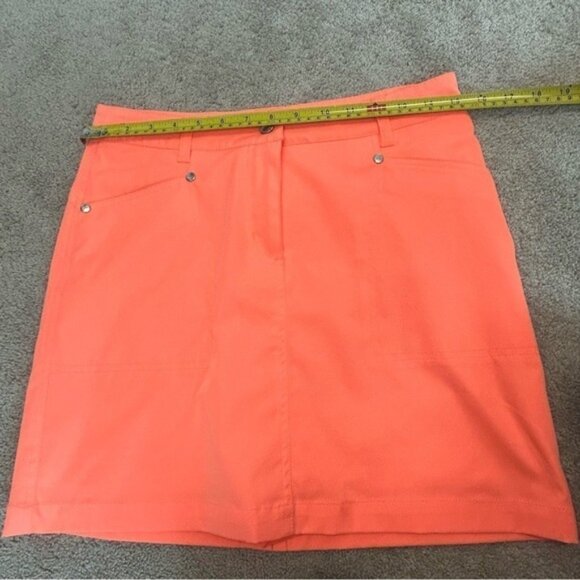 XDS by Daily Sports neon fluorescent orange golf tennis skort skirt Sz 4 NWOT - Picture 9 of 11